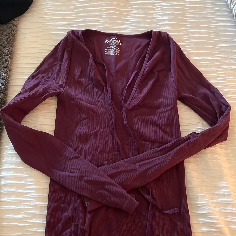 Free people “intimately” long sleeve purple shirt